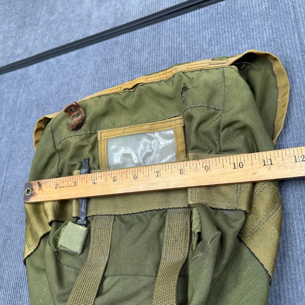 Vintage US Army Field Pack Olive Drab Canvas Combat Bag US Stamped 1214